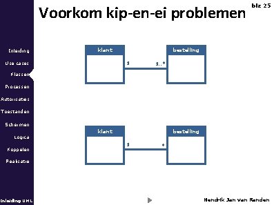 Voorkom kip-en-ei problemen Inleiding klant Use cases blz 25 bestelling 1 1. . *