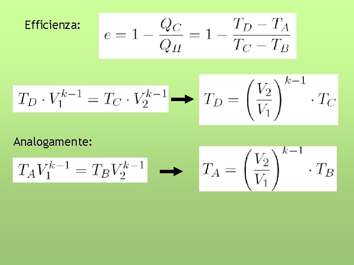 Efficienza: Analogamente: 