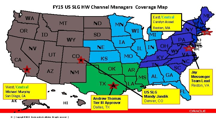 FY 15 US SLG HW Channel Managers Coverage Map OR MT ID ND WY