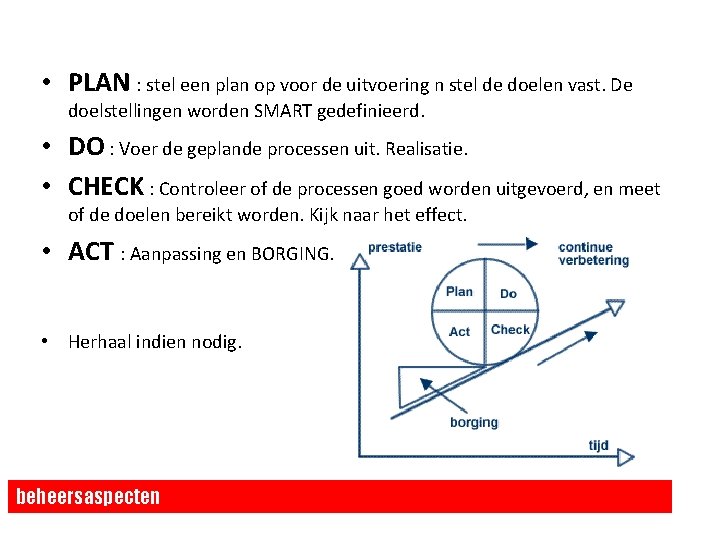 • PLAN : stel een plan op voor de uitvoering n stel de • PLAN : stel een plan op voor de uitvoering n stel de