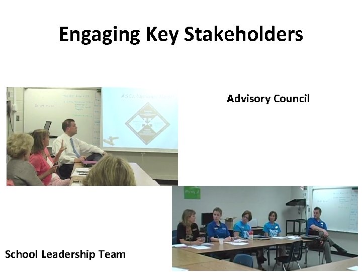 Engaging Key Stakeholders Advisory Council School Leadership Team 