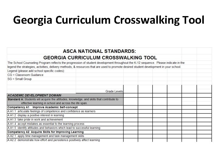 Georgia Curriculum Crosswalking Tool 