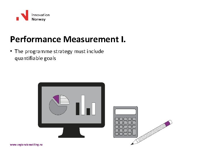 Performance Measurement I. • The programme strategy must include quantifiable goals www. regionalomstilling. no