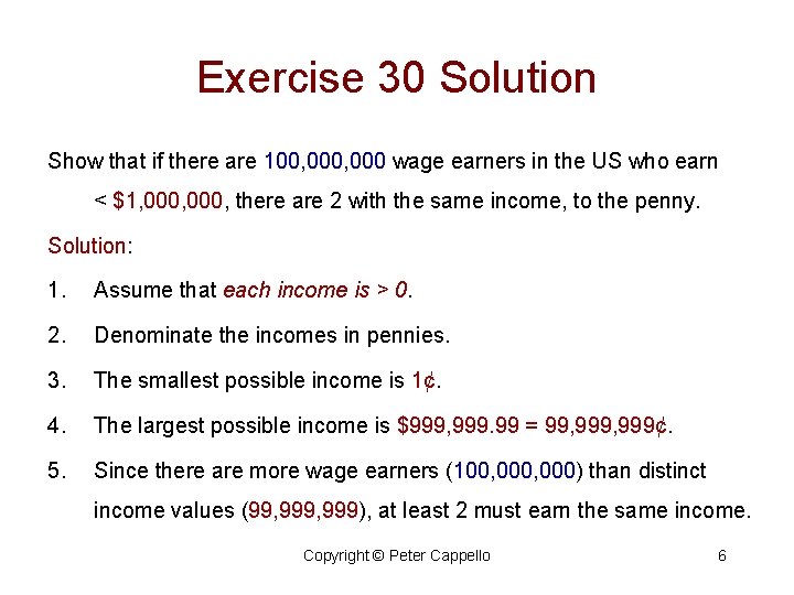 Exercise 30 Solution Show that if there are 100, 000 wage earners in the