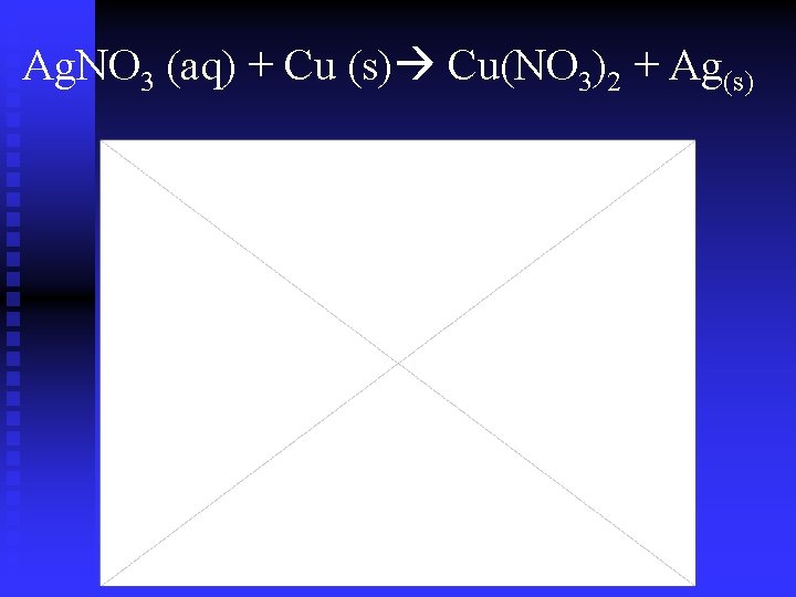 Ag. NO 3 (aq) + Cu (s) Cu(NO 3)2 + Ag(s) Ag. NO 3 (aq) + Cu (s) Cu(NO 3)2 + Ag(s)