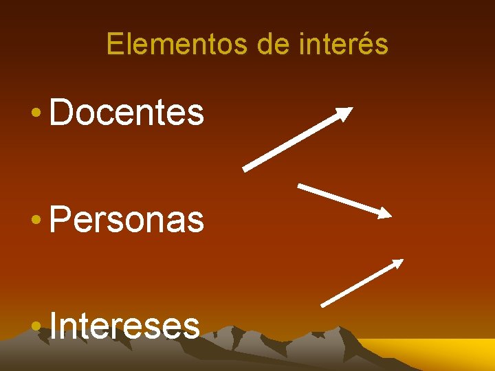 Elementos de interés • Docentes • Personas • Intereses 