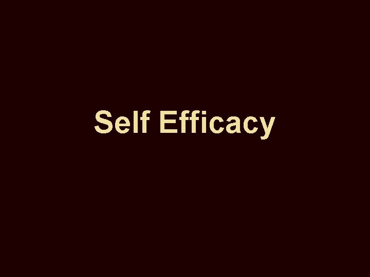 Self Efficacy 