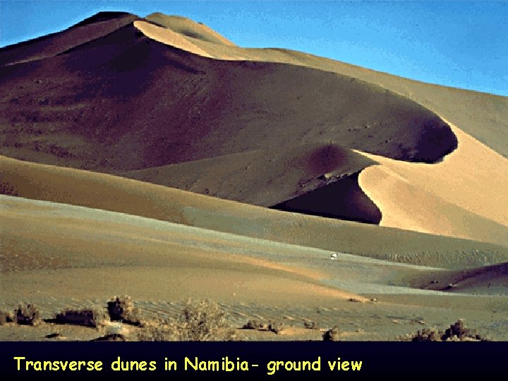 Transverse dunes in Namibia- ground view 