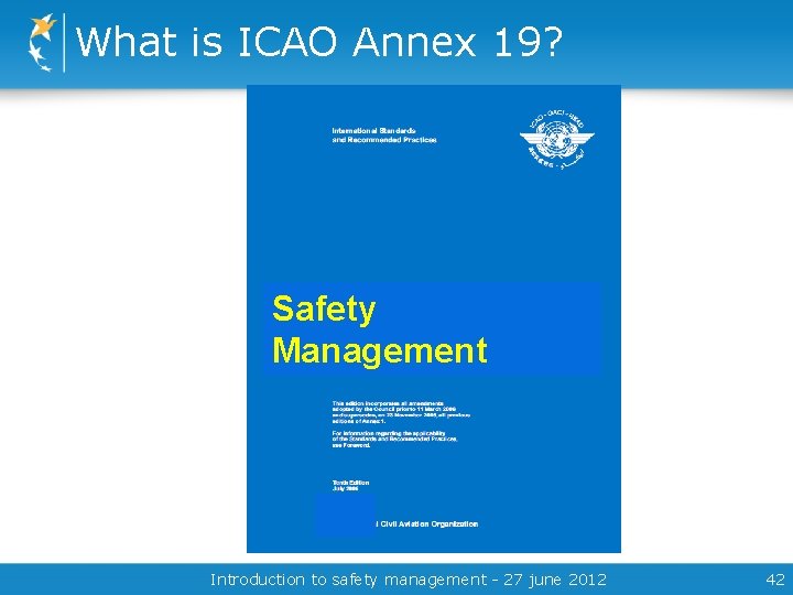 Icao annex 19 safety management