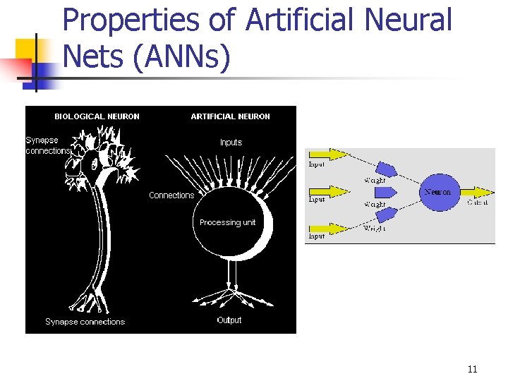 Properties of Artificial Neural Nets (ANNs) 11 
