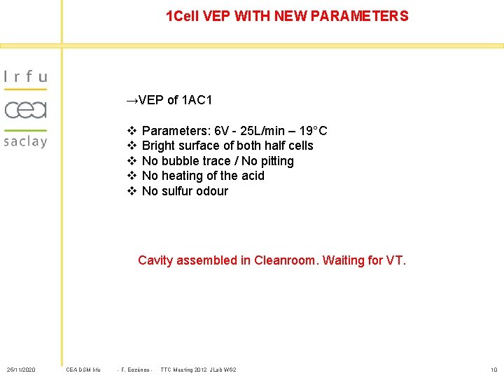 1 Cell VEP WITH NEW PARAMETERS →VEP of 1 AC 1 v v v