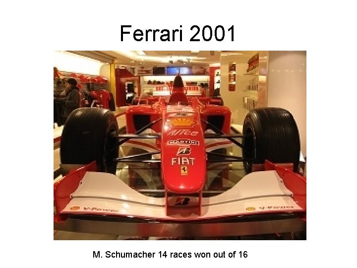 Ferrari 2001 M. Schumacher 14 races won out of 16 