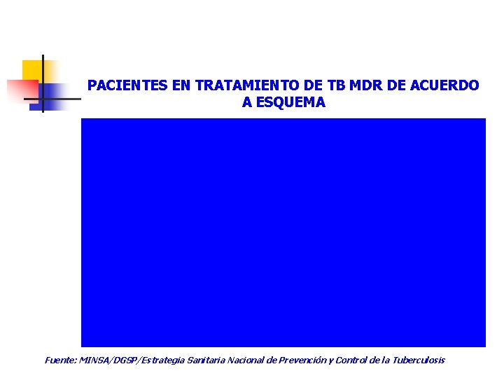 PACIENTES EN TRATAMIENTO DE TB MDR DE ACUERDO A ESQUEMA Fuente: MINSA/DGSP/Estrategia Sanitaria Nacional