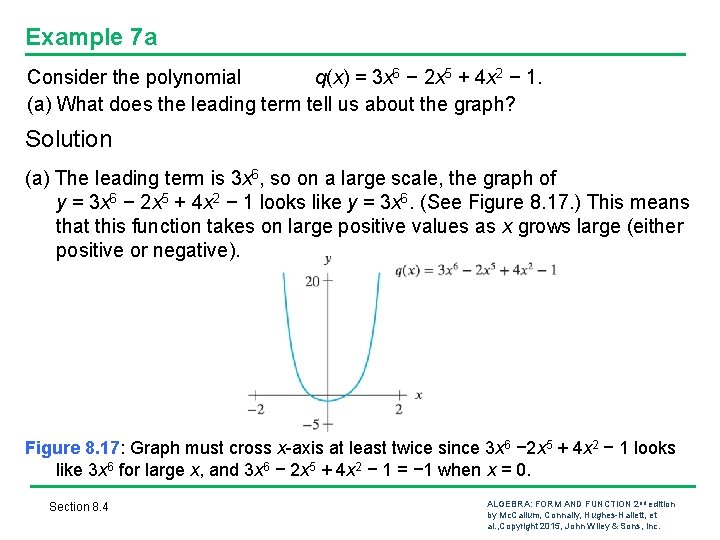 Example 7 a Consider the polynomial q(x) = 3 x 6 − 2 x