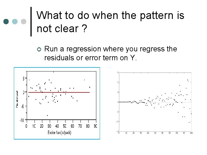 What to do when the pattern is not clear ? ¢ Run a regression