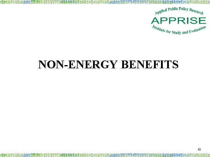 NON-ENERGY BENEFITS 62 