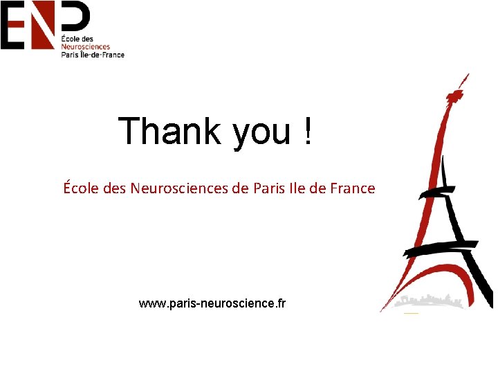 Thank you ! École des Neurosciences de Paris Ile de France www. paris-neuroscience. fr