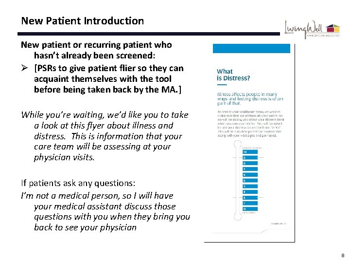 New Patient Introduction New patient or recurring patient who hasn’t already been screened: Ø