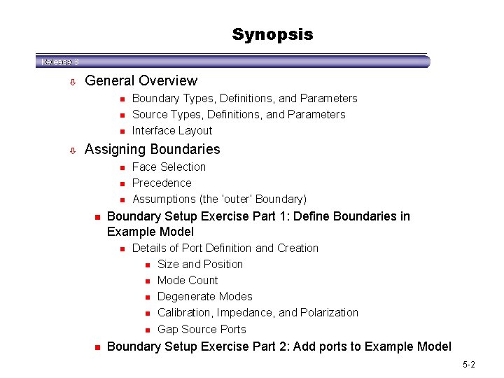 Synopsis ò General Overview n n n ò Boundary Types, Definitions, and Parameters Source