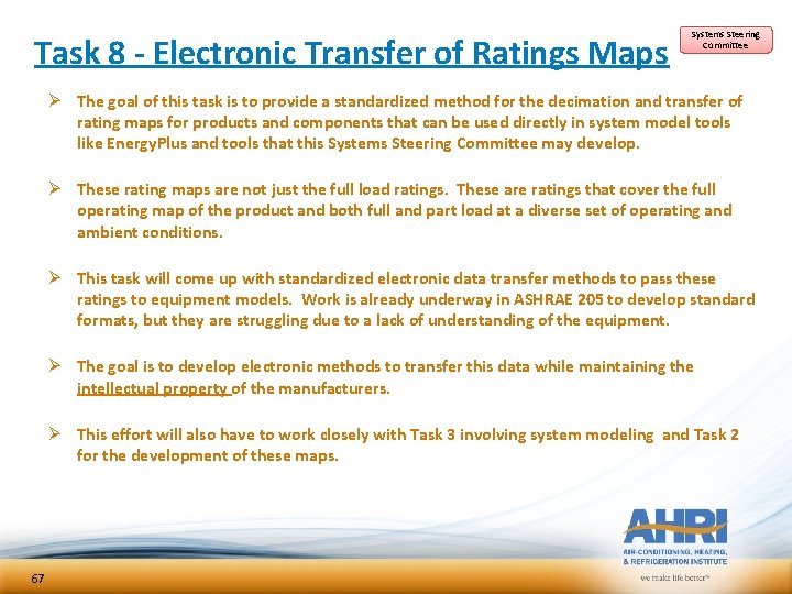 Task 8 - Electronic Transfer of Ratings Maps Systems Steering Committee Ø The goal Task 8 - Electronic Transfer of Ratings Maps Systems Steering Committee Ø The goal