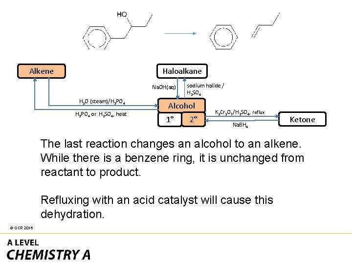 Haloalkane Alkene Na. OH(aq) H 2 O (steam)/H 3 PO 4 or H 2