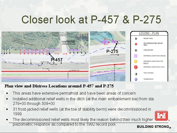 Closer look at P-457 & P-275 P-457 Plan view and Distress Locations around P-457 Closer look at P-457 & P-275 P-457 Plan view and Distress Locations around P-457