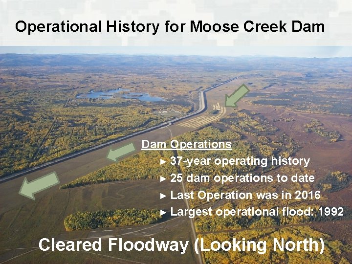 Operational History for Moose Creek Dam Operations ► 37 -year operating history ► 25 Operational History for Moose Creek Dam Operations ► 37 -year operating history ► 25