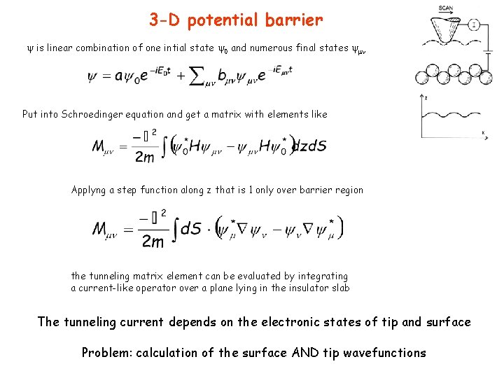 3 -D potential barrier is linear combination of one intial state 0 and numerous