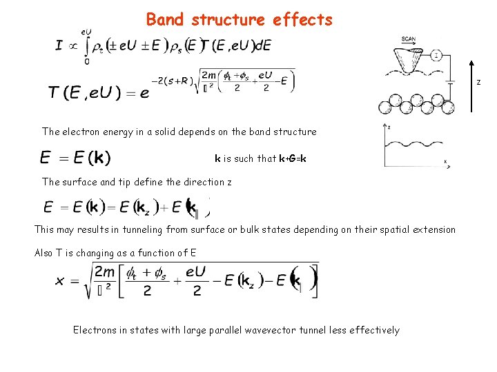 Band structure effects z The electron energy in a solid depends on the band