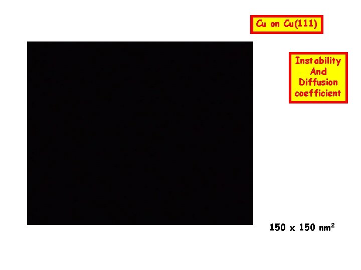 Cu on Cu(111) Instability And Diffusion coefficient 150 x 150 nm 2 