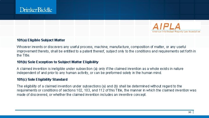 101(a) Eligible Subject Matter Whoever invents or discovers any useful process, machine, manufacture, composition