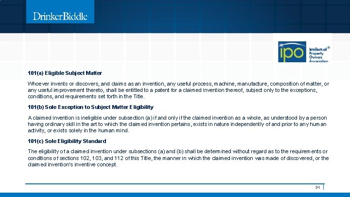 101(a) Eligible Subject Matter Whoever invents or discovers, and claims as an invention, any