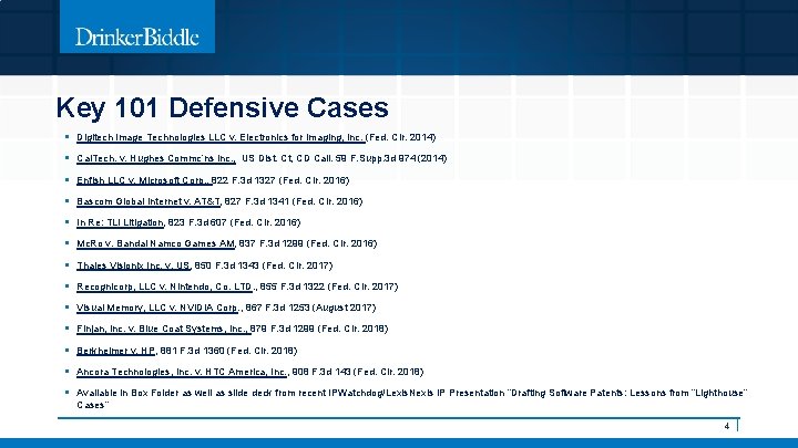 Key 101 Defensive Cases § Digitech Image Technologies LLC v. Electronics for Imaging, Inc.