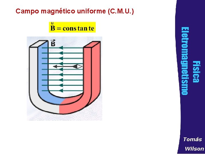 Campo magnético uniforme (C. M. U. ) Física Eletromagnetismo Tomás Wilson 