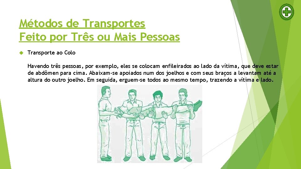 Métodos de Transportes Feito por Três ou Mais Pessoas Transporte ao Colo Havendo três