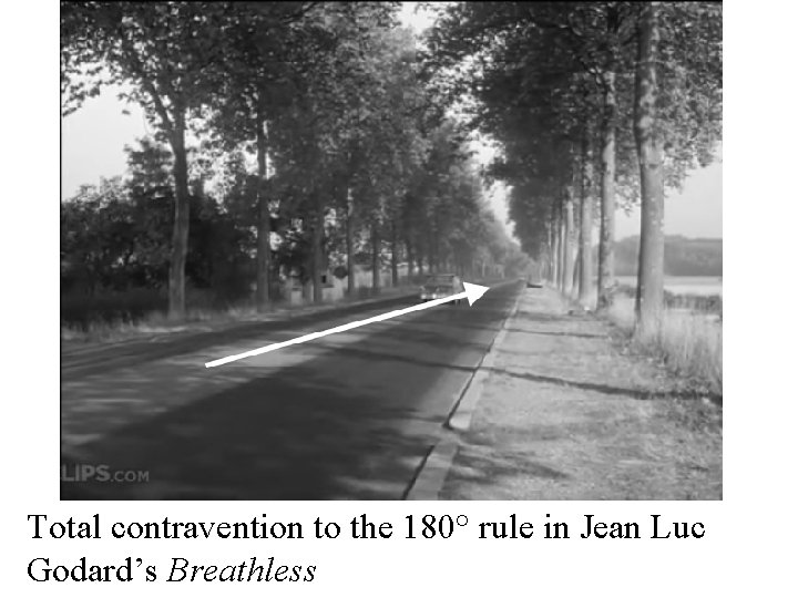 Total contravention to the 180° rule in Jean Luc Godard’s Breathless 