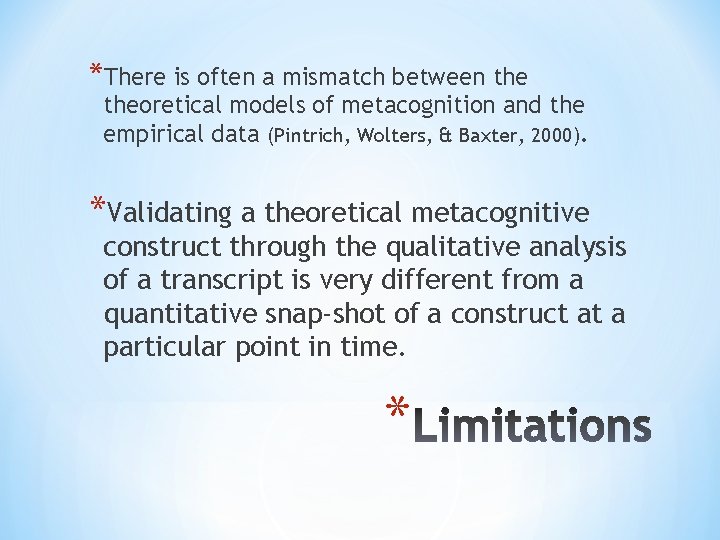 *There is often a mismatch between theoretical models of metacognition and the empirical data