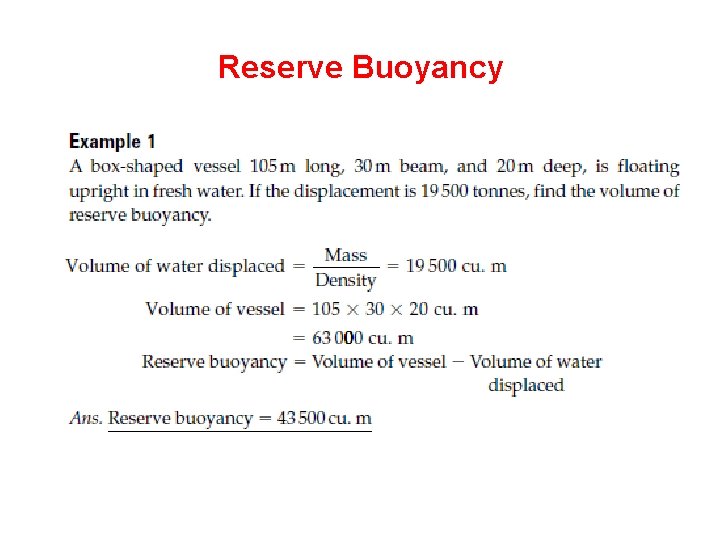 Reserve Buoyancy 