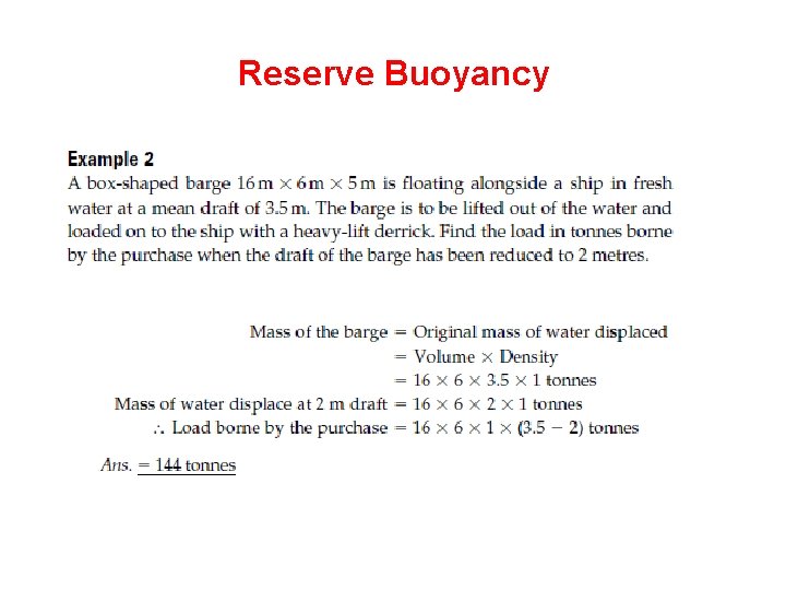 Reserve Buoyancy 