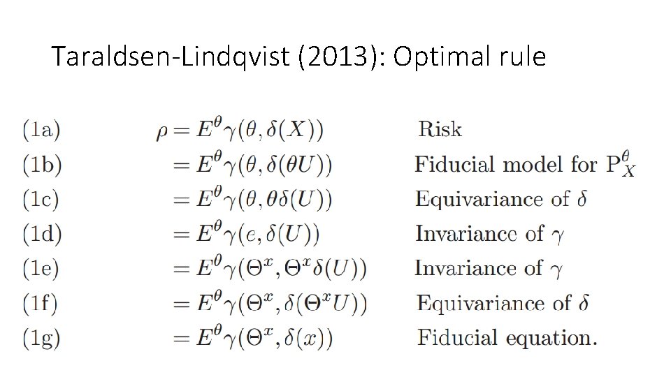 Taraldsen-Lindqvist (2013): Optimal rule 
