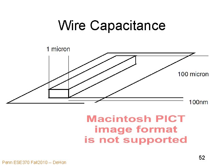 Wire Capacitance Penn ESE 370 Fall 2010 -- De. Hon 52 