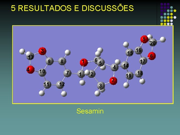 5 RESULTADOS E DISCUSSÕES 5 3 13 4 15 9 8 10 11 7