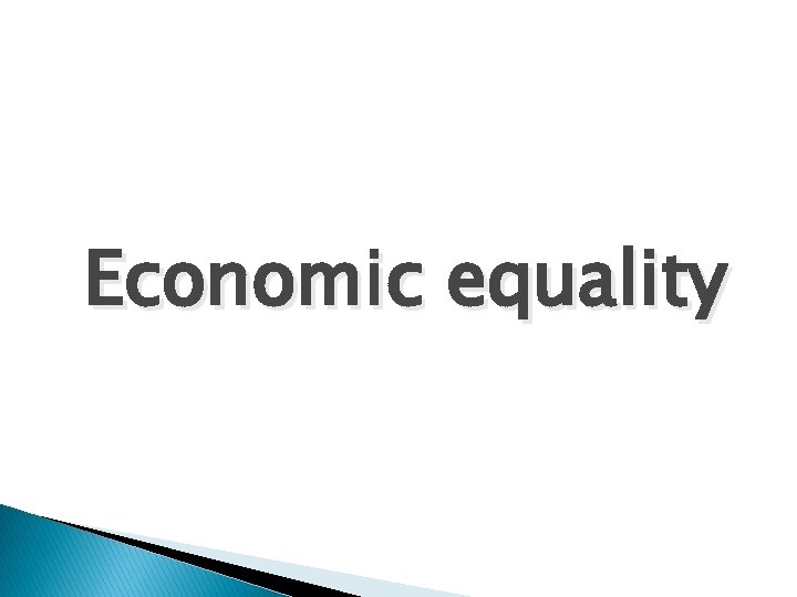 Economic equality 
