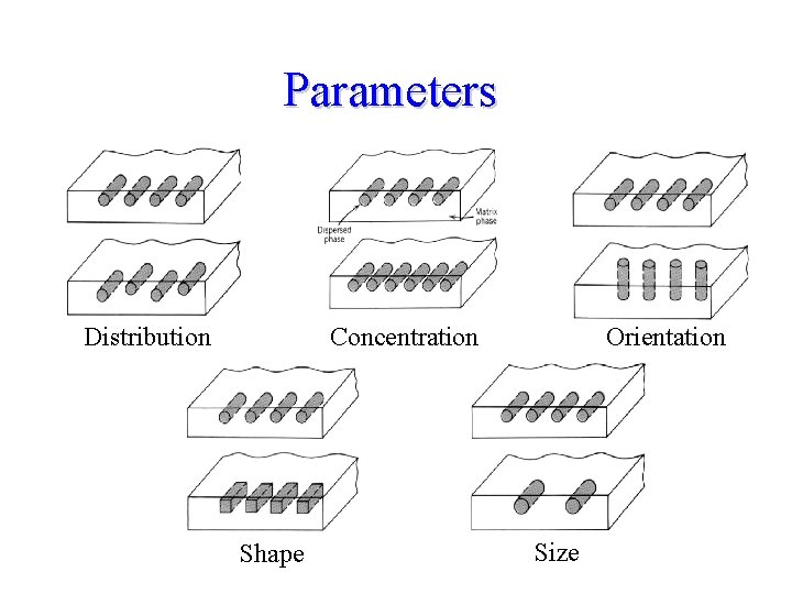 Parameters Distribution Concentration Shape Orientation Size 