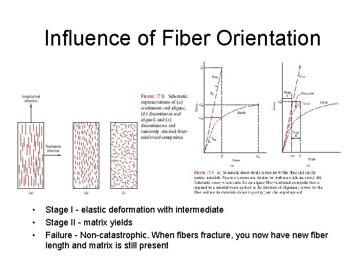 Influence of Fiber Orientation • • • Stage I - elastic deformation with intermediate