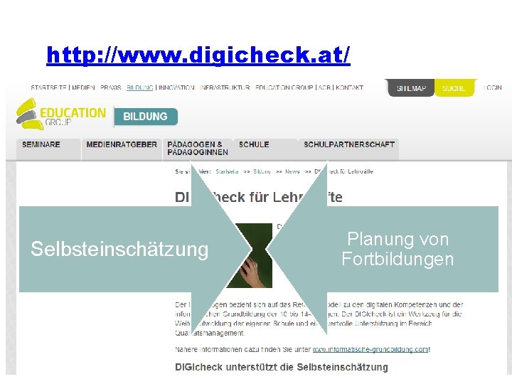 http: //www. digicheck. at/ Selbsteinschätzung Planung von Fortbildungen 