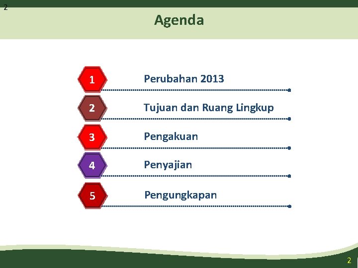 2 Agenda 1 Perubahan 2013 2 Tujuan dan Ruang Lingkup 3 Pengakuan 4 Penyajian