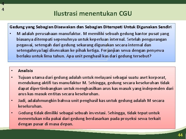 4 4 Ilustrasi menentukan CGU Gedung yang Sebagian Disewakan dan Sebagian Ditempati Untuk Digunakan