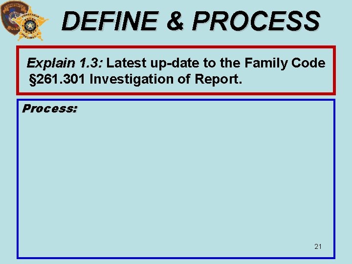 DEFINE & PROCESS Explain 1. 3: Latest up-date to the Family Code 1. 3: