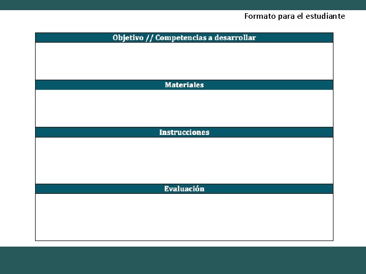 Formato para el estudiante 